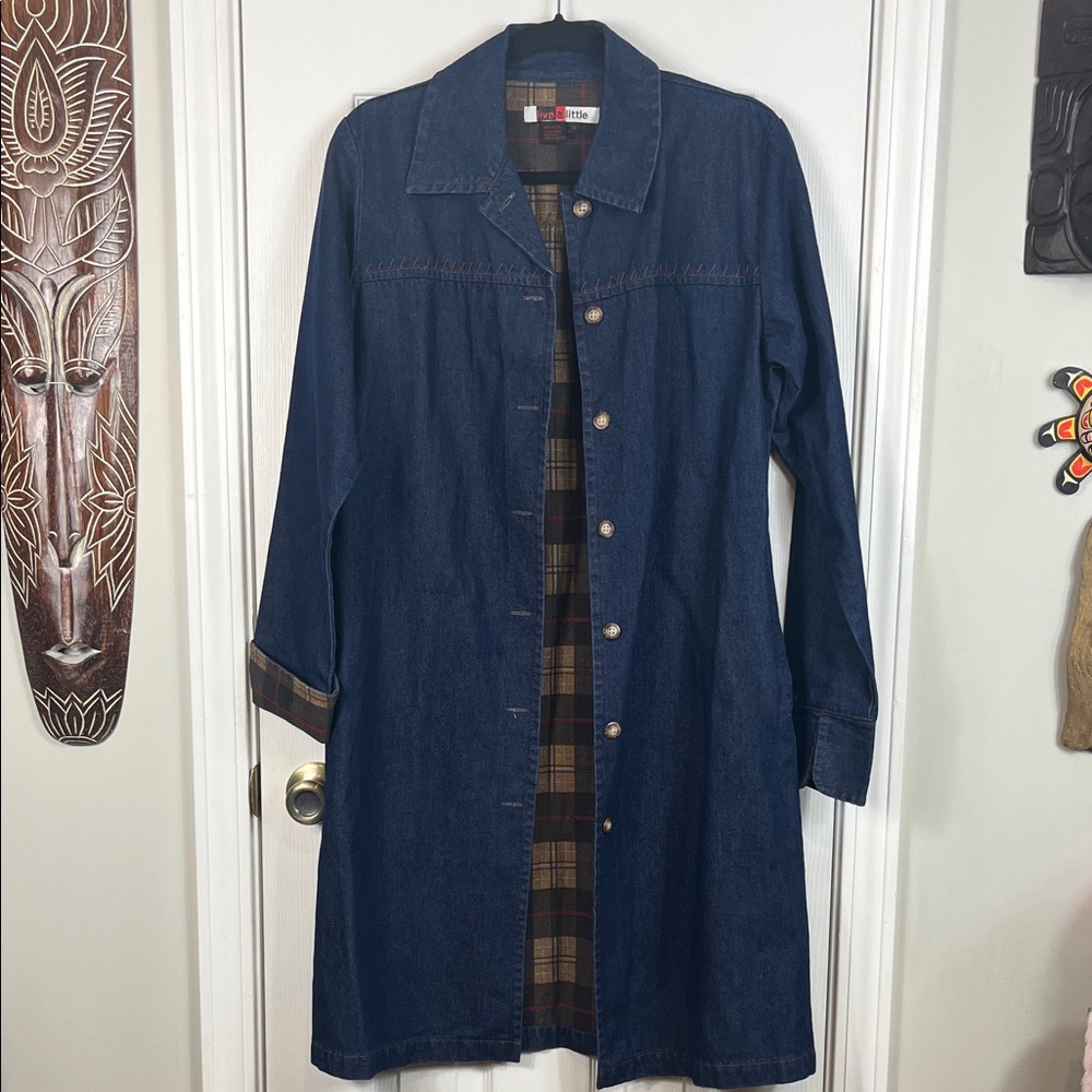 Live a Little Blue Denim Trench Coat